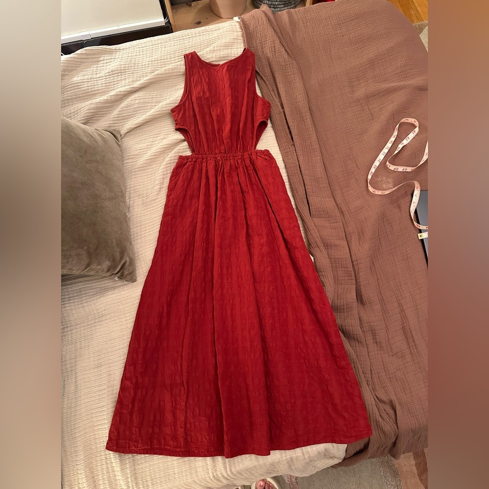 THINKING MU Dress Kin Checkered Red XS - Picture 7 of 14